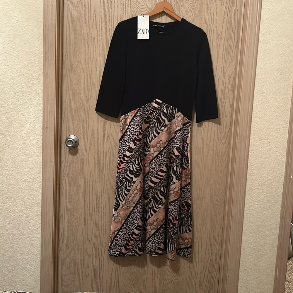 ZARA NWT MAXI DRESS!! Cheetah and black